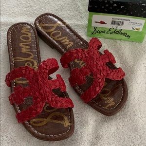 Sam Edelman Candy Apple Red Beckie Slide Sandals